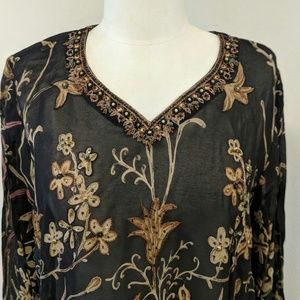 Dressy tunic made in India, tag XXL but see descr